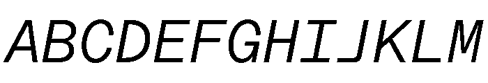 ModernGothicMono LightItalic Font UPPERCASE