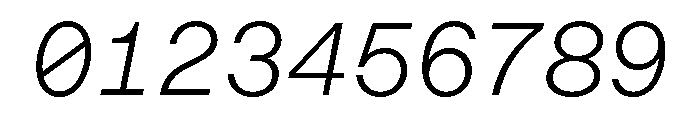 ModernGothicMono ThinItalic Font OTHER CHARS