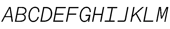ModernGothicMono ThinItalic Font UPPERCASE