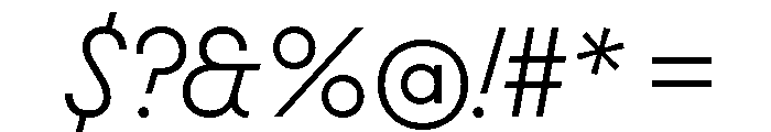 Molitor DisplayLightItalic Font OTHER CHARS