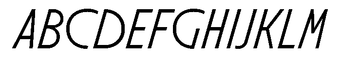 Molitor DisplayLightItalic Font UPPERCASE