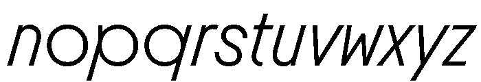 Molitor DisplayLightItalic Font LOWERCASE