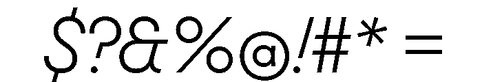 Molitor TextLightItalic Font OTHER CHARS