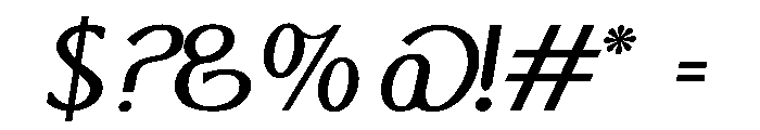MonolithRoman RegularItalic Font OTHER CHARS