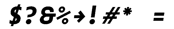 Monotonous BlackItalic Font OTHER CHARS