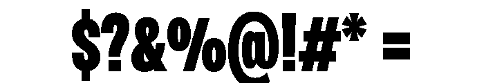 Monument Heavy Condensed Extended Font OTHER CHARS