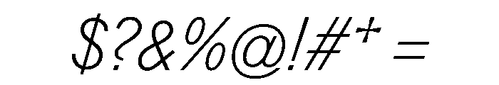 Monument LightItalic Font OTHER CHARS