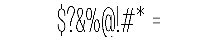 Monument Thin Condensed Extended Font OTHER CHARS