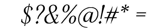 Morion LightItalic Font OTHER CHARS