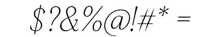 Morion ThinItalic Font OTHER CHARS
