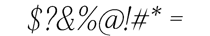 Morion UltraLightItalic Font OTHER CHARS