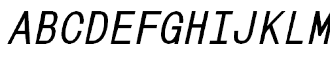 MonoCondensed Book Oblique Font UPPERCASE