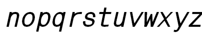 MonoCondensed Book Oblique Font LOWERCASE