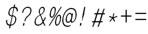MonoCondensed Light Oblique Font OTHER CHARS