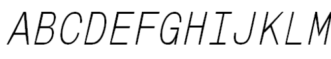 MonoCondensed Light Oblique Font UPPERCASE
