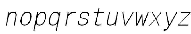 MonoCondensed Light Oblique Font LOWERCASE