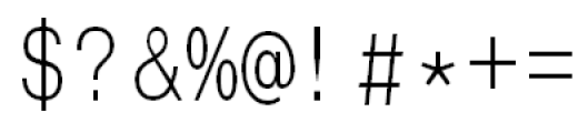 MonoCondensed Light Font OTHER CHARS