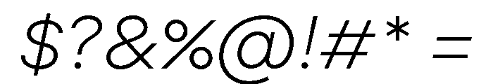 Moderat Extended Extra Light Italic Font OTHER CHARS