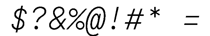 Moderat Mono Extra Light Italic Font OTHER CHARS