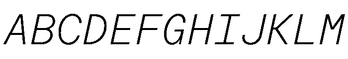 Moderat Mono Extra Light Italic Font UPPERCASE