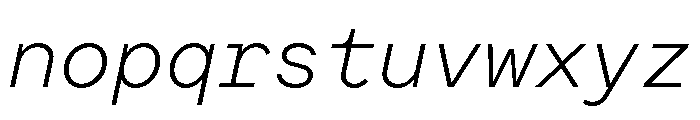 Moderat Mono Extra Light Italic Font LOWERCASE