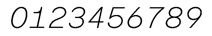 Moderat Mono Thin Italic Font OTHER CHARS