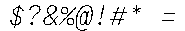 Moderat Mono Thin Italic Font OTHER CHARS