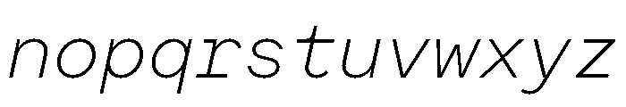 Moderat Mono Thin Italic Font LOWERCASE