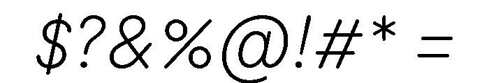 Moderat Rounded Extra Light Italic Font OTHER CHARS