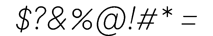 Moderat Rounded Thin Italic Font OTHER CHARS