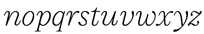 Moderat Serif Thin Italic Font LOWERCASE