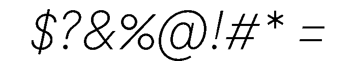 Moderat Thin Italic Font OTHER CHARS