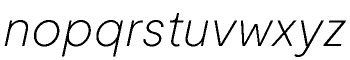 Moderat Thin Italic Font LOWERCASE