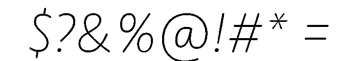 Moniker Extra Light Italic Font OTHER CHARS