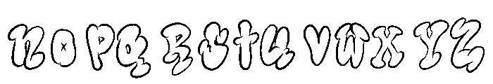 MrFreezy Outline Font LOWERCASE
