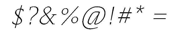 MTArchi ExtraLightItalic Font OTHER CHARS