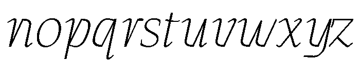 MTArchi ExtraLightItalic Font LOWERCASE