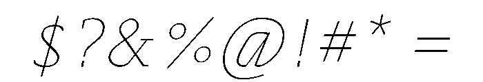 MTArchi HairlineItalic Font OTHER CHARS