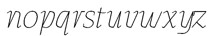 MTArchi HairlineItalic Font LOWERCASE
