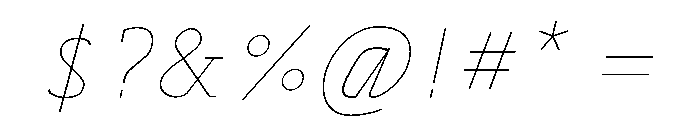 MTArchi SuperHairlineItalic Font OTHER CHARS