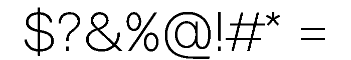 MTEverydaySans ExtraLight Font OTHER CHARS
