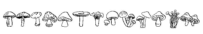 Mushroom Doodles Font UPPERCASE