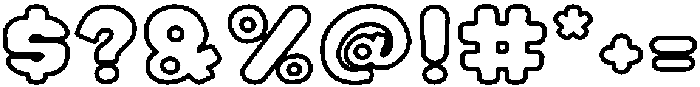 Muffin Soda Outline otf (400) Font OTHER CHARS