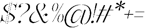 Mulich Thin Slanted otf (100) Font OTHER CHARS