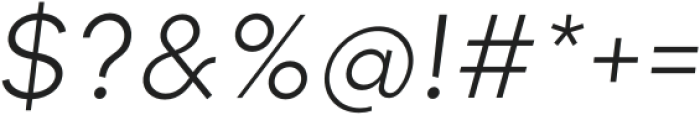 Munika Semilight Italic otf (300) Font OTHER CHARS
