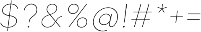 Munika Thin Italic otf (100) Font OTHER CHARS