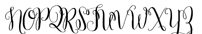 Mulberry Script Font UPPERCASE