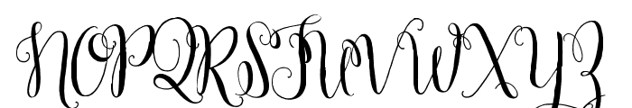 Mulberry Script Font UPPERCASE