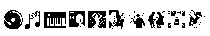 Music and Party Font OTHER CHARS