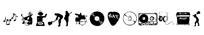 Music and Party Font LOWERCASE